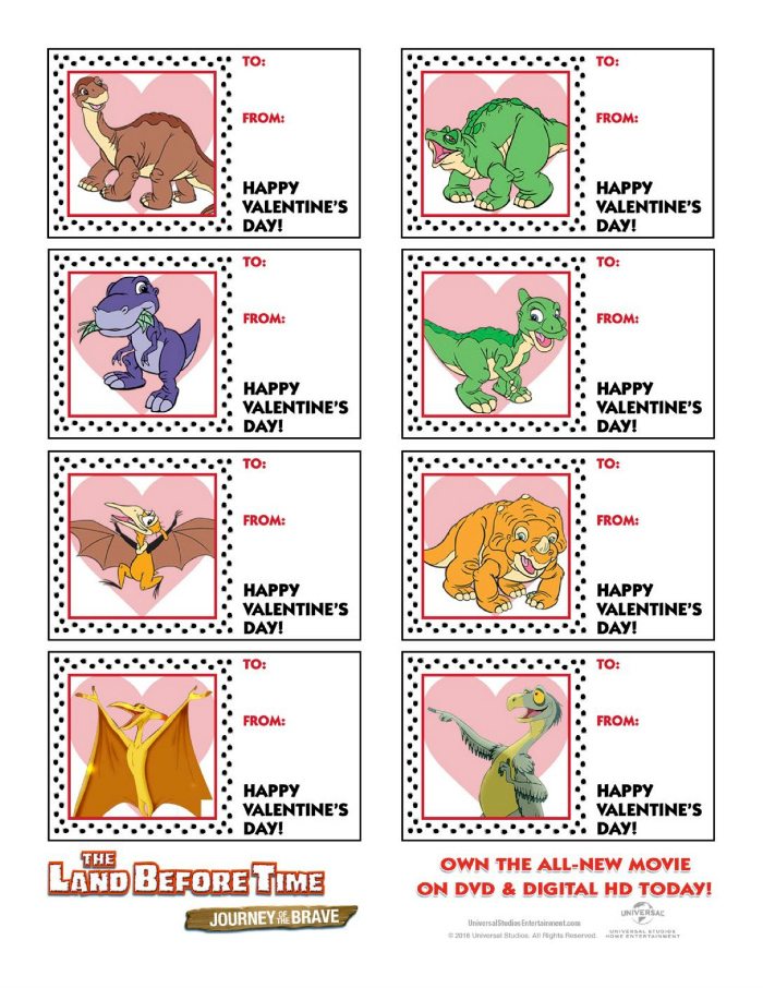 Free Land Before Time Valentines