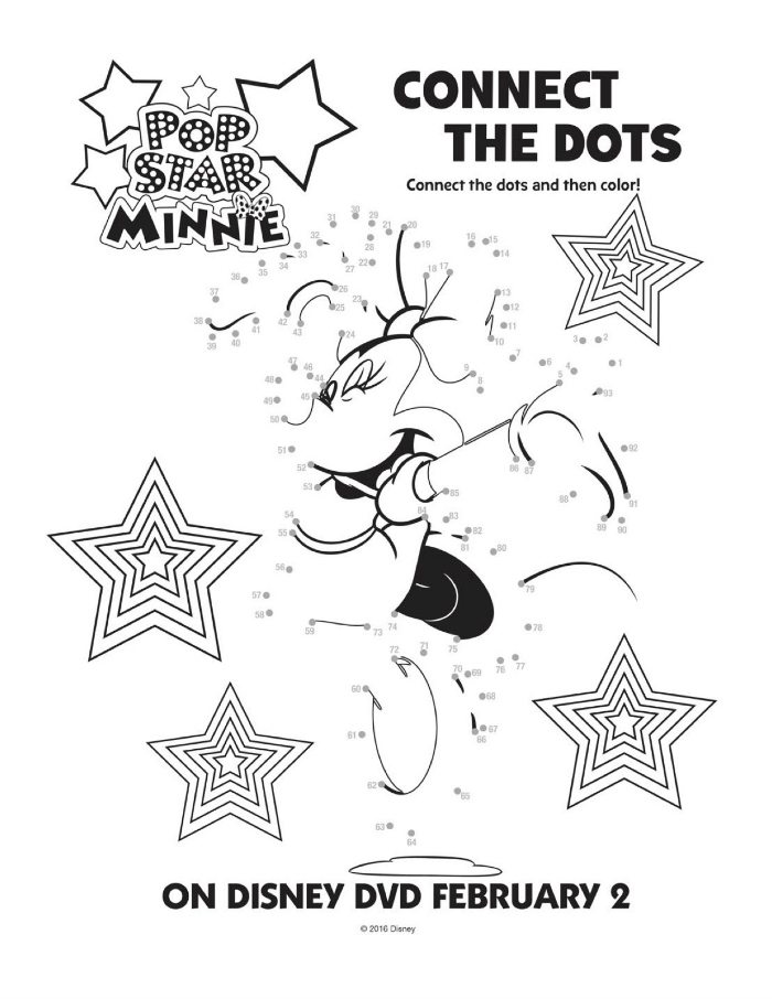 Disney Minnie Mouse Connect the Dots Coloring Page