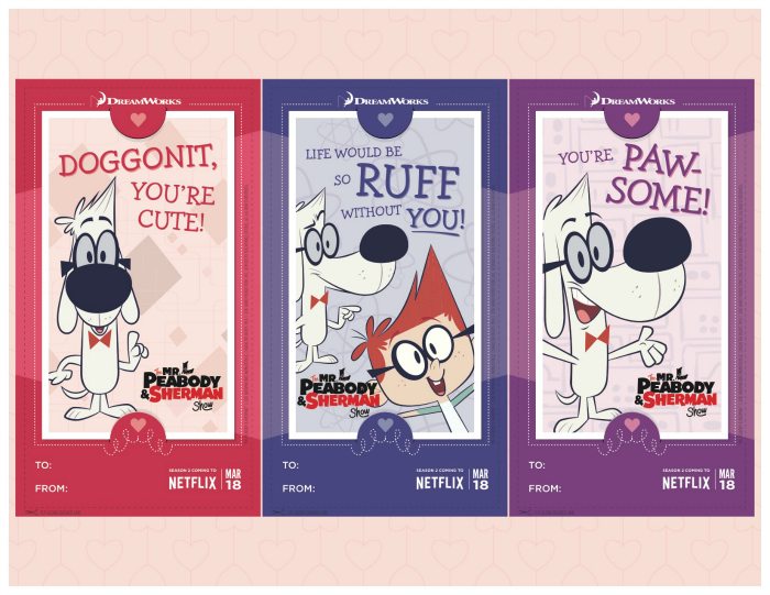 Free Printable Mr. Peabody & Sherman Valentines