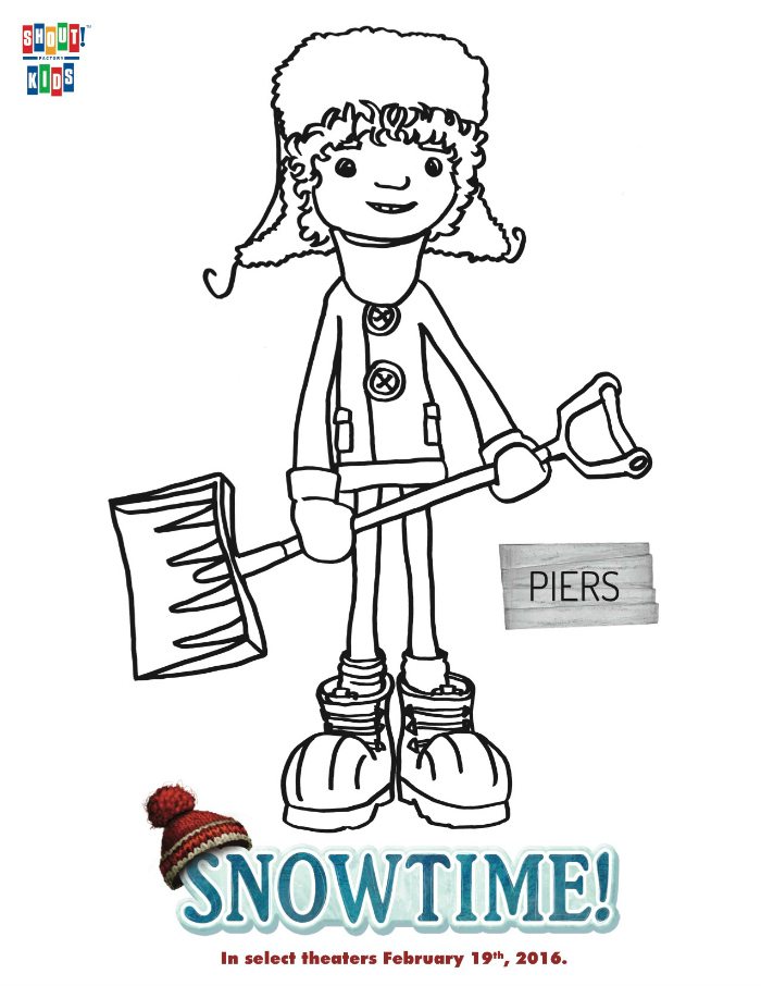 Free Snowtime Printable Piers Coloring Page
