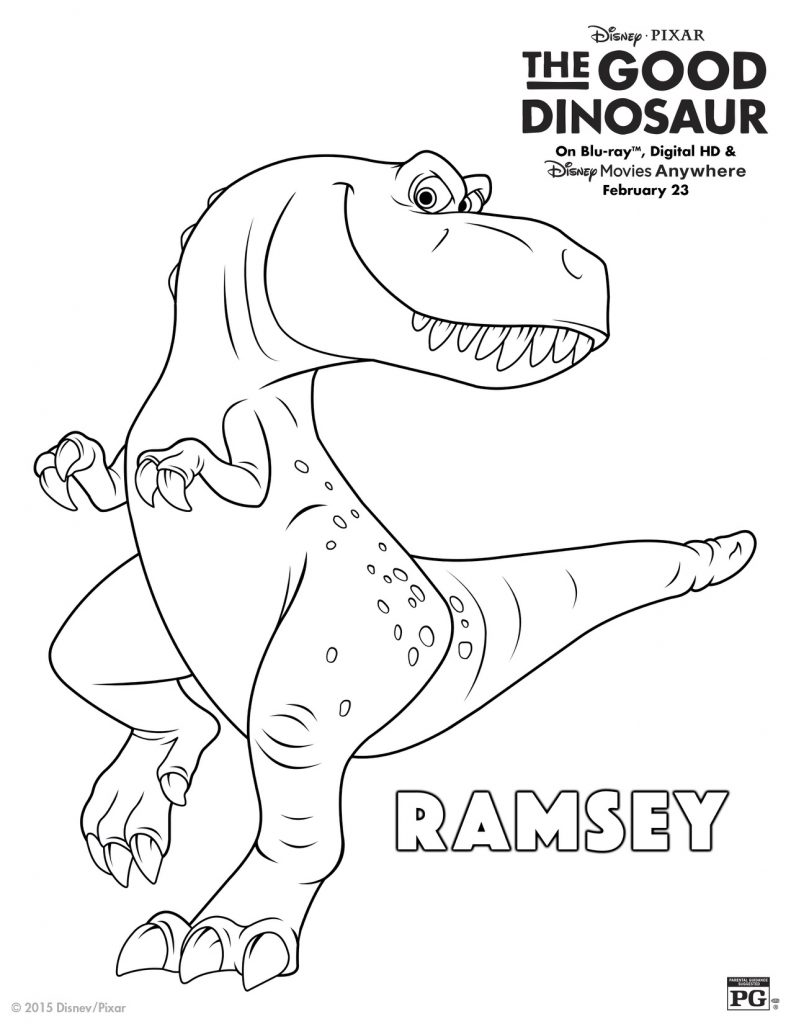 Disney The Good Dinosaur Ramsey Coloring Page