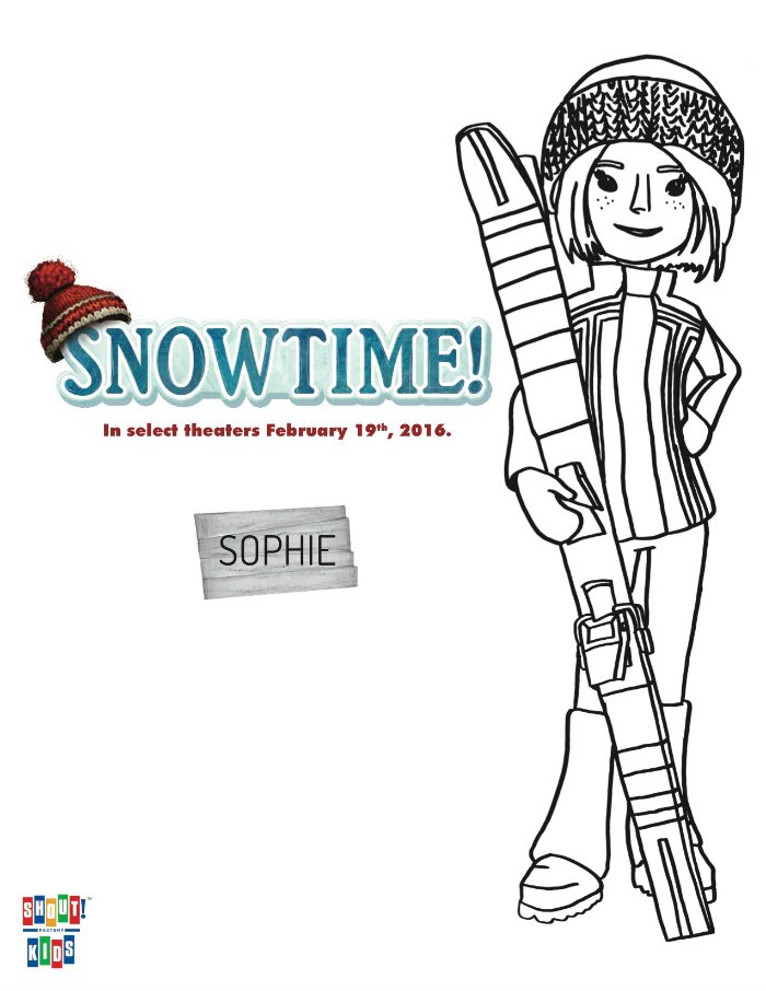 Free Snowtime Printable Sophie Coloring Page