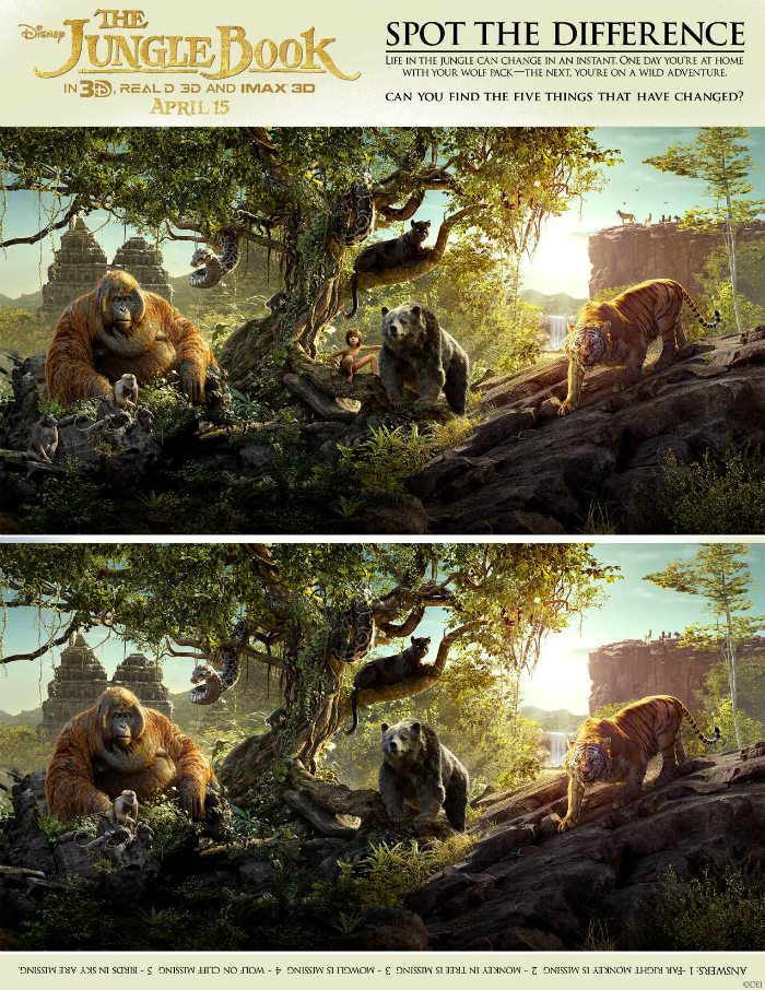 Disney Jungle Book Spot The Difference Activity Page