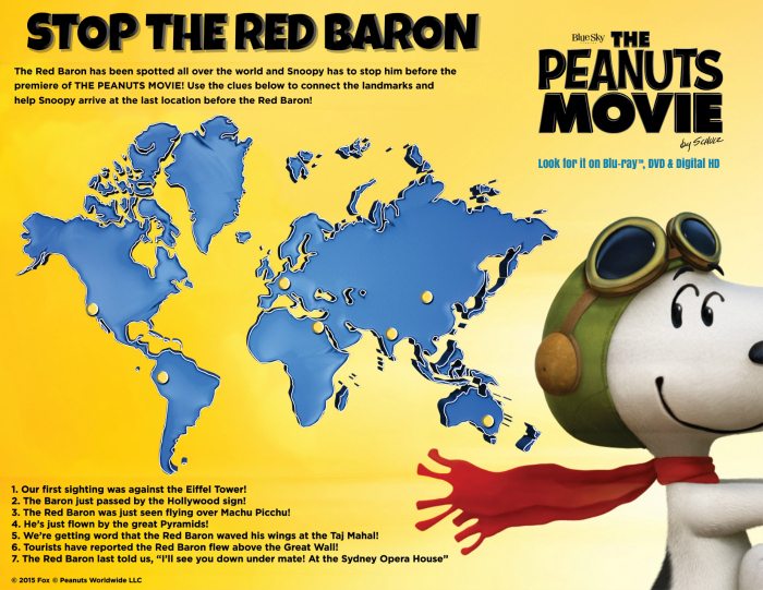 Peanuts Stop The Red Baron Activity Page