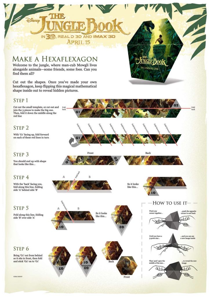 Disney Jungle Book Printable Hexaflexagon Craft