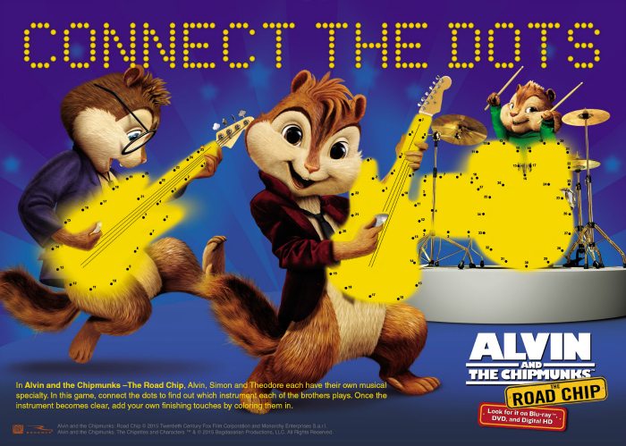 Alvin and the Chipmunks Connect The Dots Activity Page