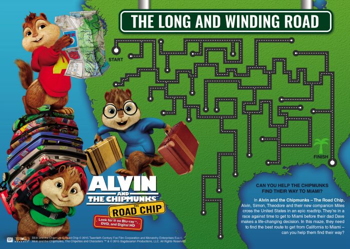 Free Alvin and The Chipmunks Printable Maze
