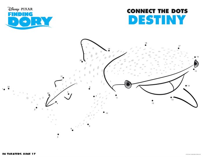 Disney Finding Dory Destiny Connect The Dots Coloring Page
