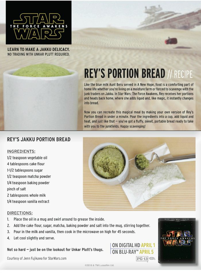 Star Wars Rey's Portion Bread Recipe - Microwaveable Mug Cake