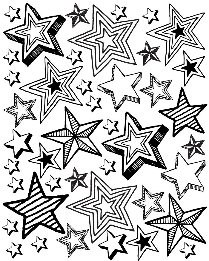 Free Printable Star Party Coloring Page