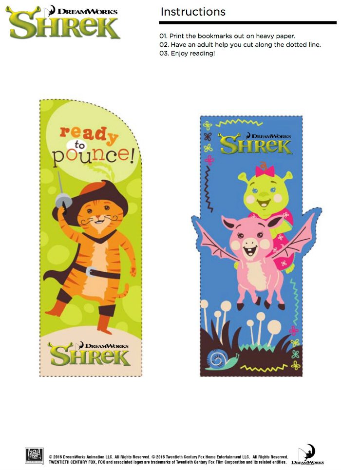 Free Shrek Bookmarks - Ready to Pounce!