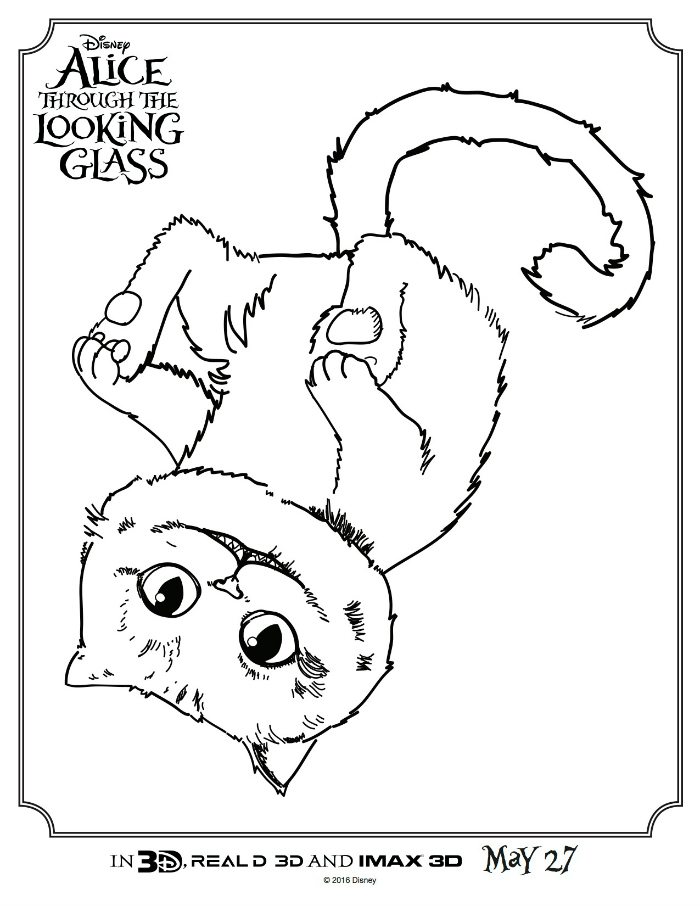 alice in wonderland cat coloring pages