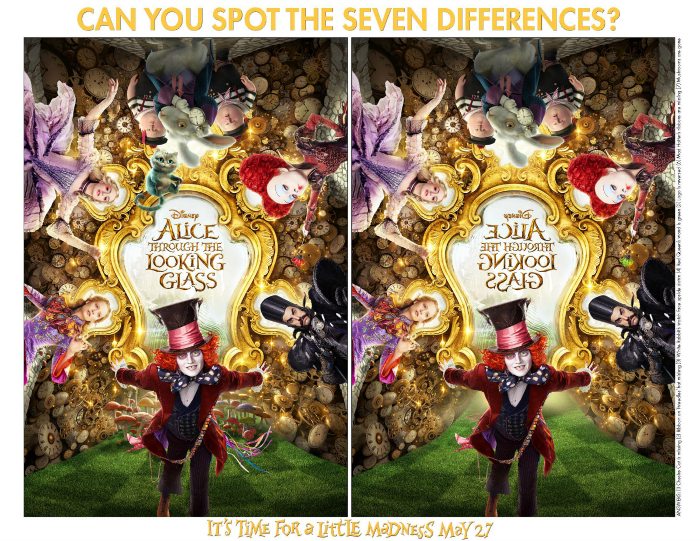 Alice Through The Looking Glass Spot The Differences Activity Page