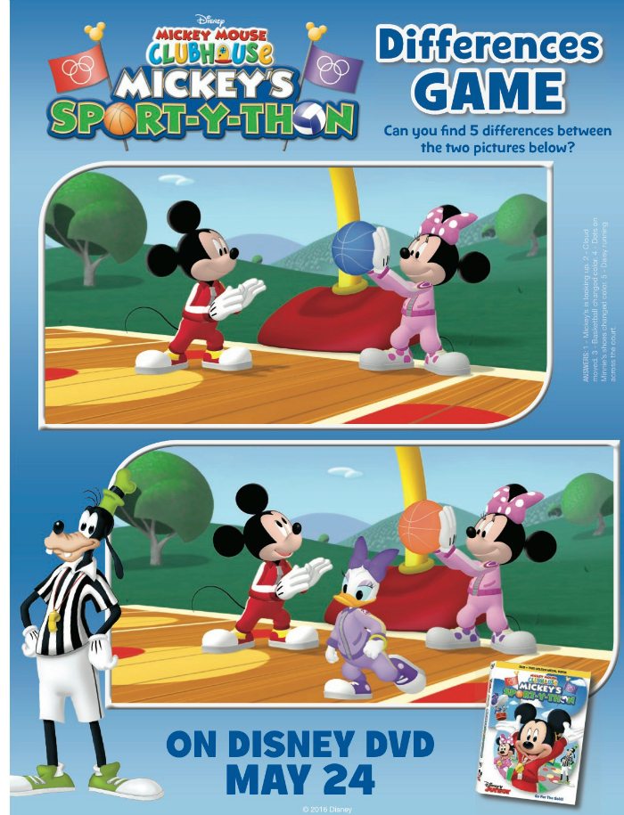 Mickey Mouse Clubhouse Spot The Differences Activity Page