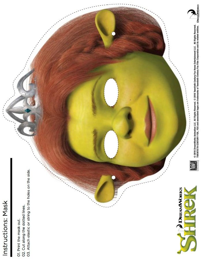 Free Printable Princess Fiona Mask Craft