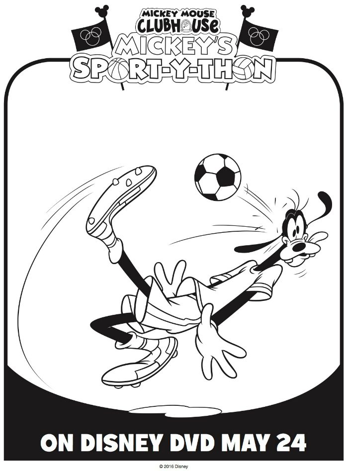 Mickey Mouse Clubhouse Goofy Soccer Coloring Page