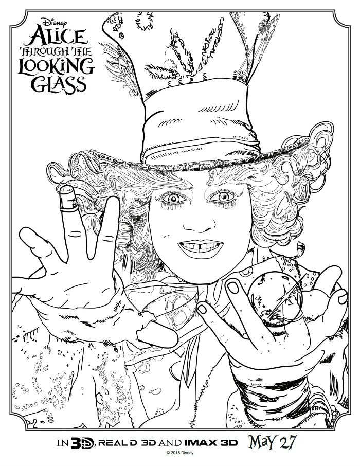 Alice Through The Looking Glass  Hatter Coloring Page