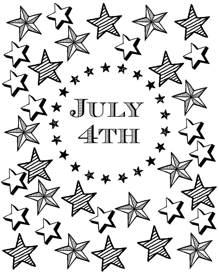 Patriotic 4th of July Stars Printable Coloring Page | Mama Likes This