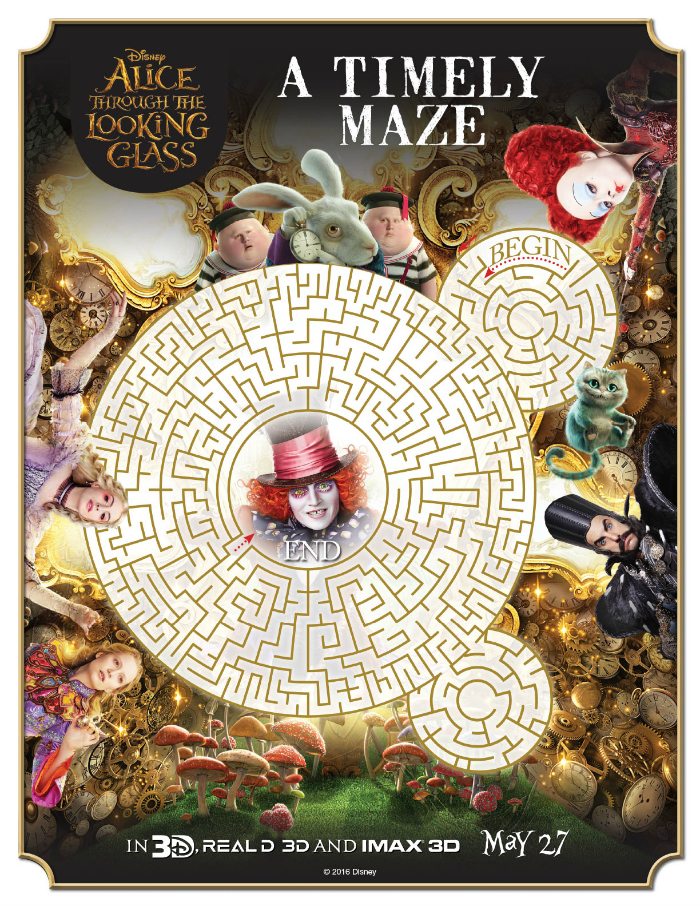 Alice Through The Looking Glass Printable Maze
