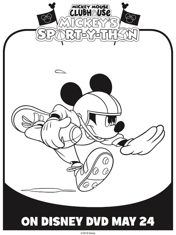 Mickey Mouse Football Coloring Page | Mama Likes This