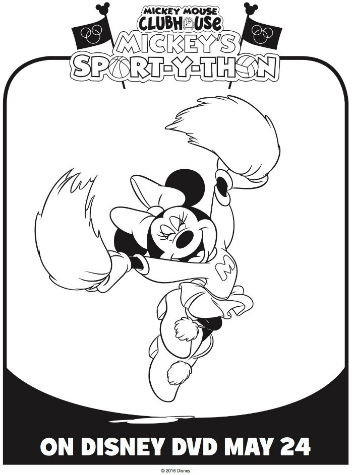 Cheerleader Minnie Mouse Coloring Page
