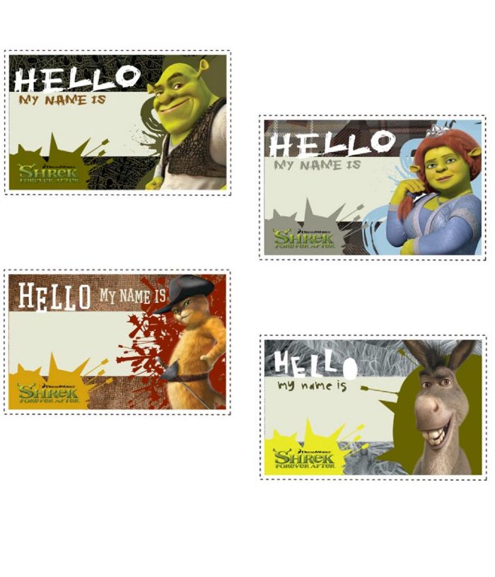 Free Shrek "Hello My Name is" Printable Name Tags