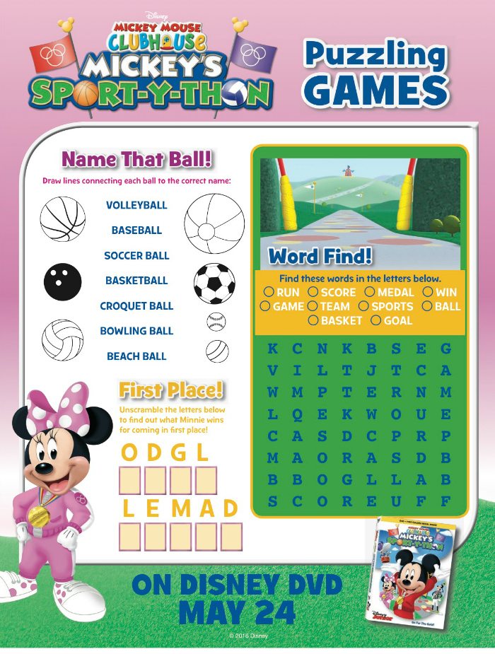Mickey Mouse Clubhouse Printable Puzzle Page
