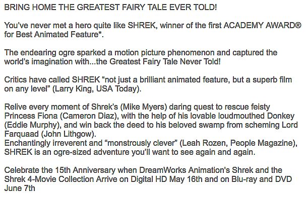 Shrek Anniversary Edition Synopsis