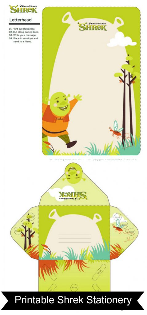 Free Printable Shrek Stationery Set