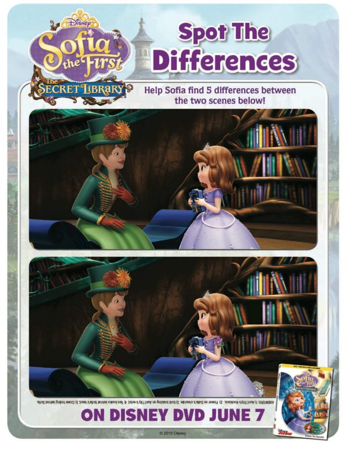 Disney Sofia the First Spot the Differences Activity Page
