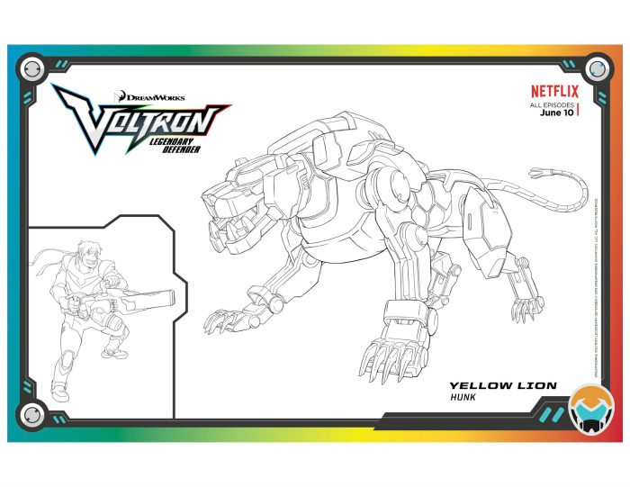 Voltron Yellow Lion Coloring Page