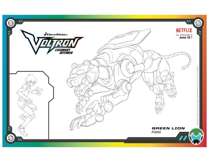 Voltron Green Lion Coloring Page