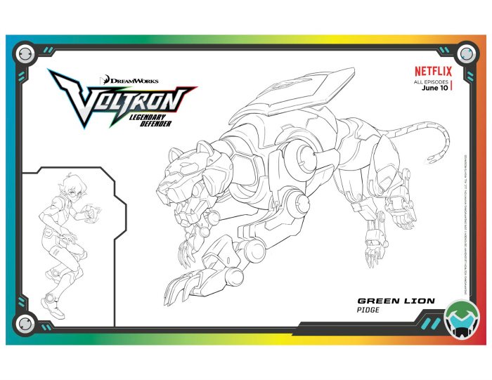 Voltron Green Lion Coloring Page - Mama Likes This