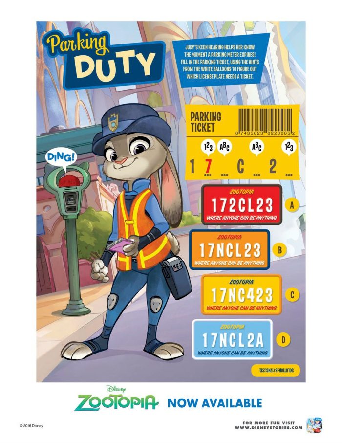 Disney Zootopia Parking Duty Activity Page Mama Likes This