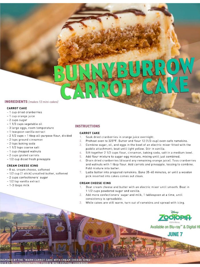 Disney Zootopia Carrot Cake Recipe