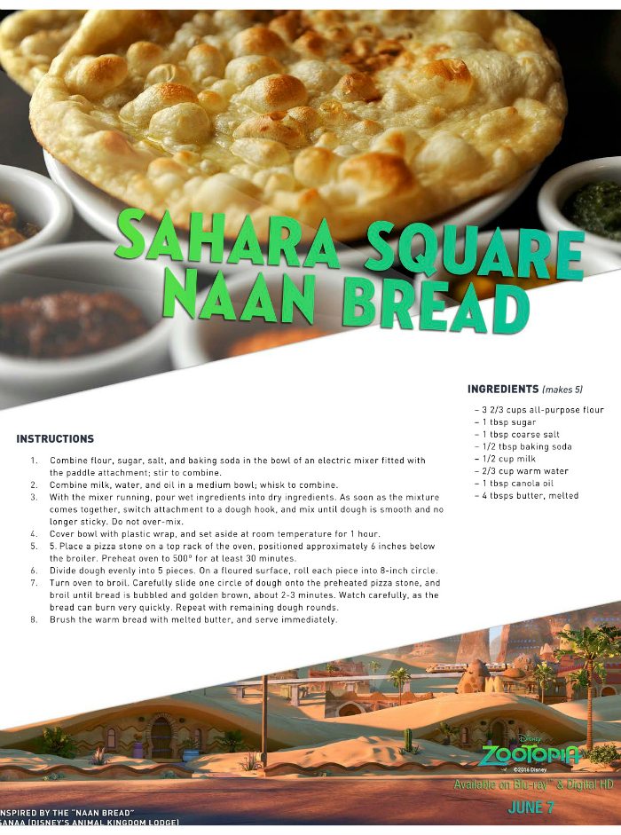 Disney Zootopia Sahara Square Naan Bread Recipe