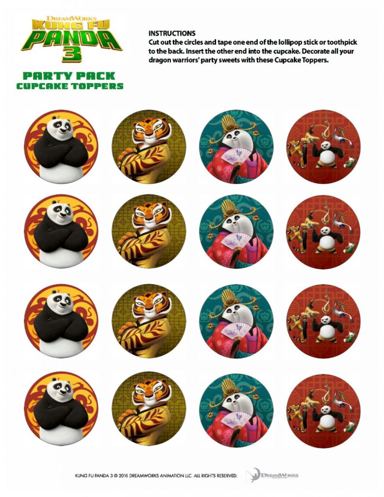 Free Kung Fu Panda Cupcake Toppers