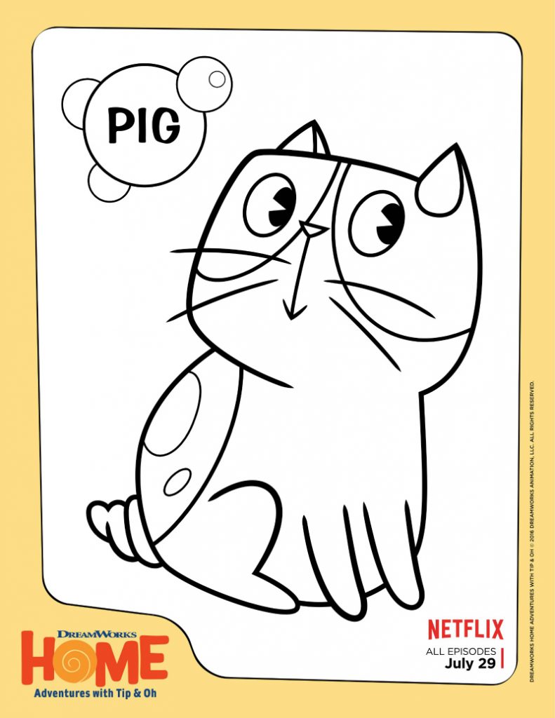 DreamWorks Home Pig Coloring Page