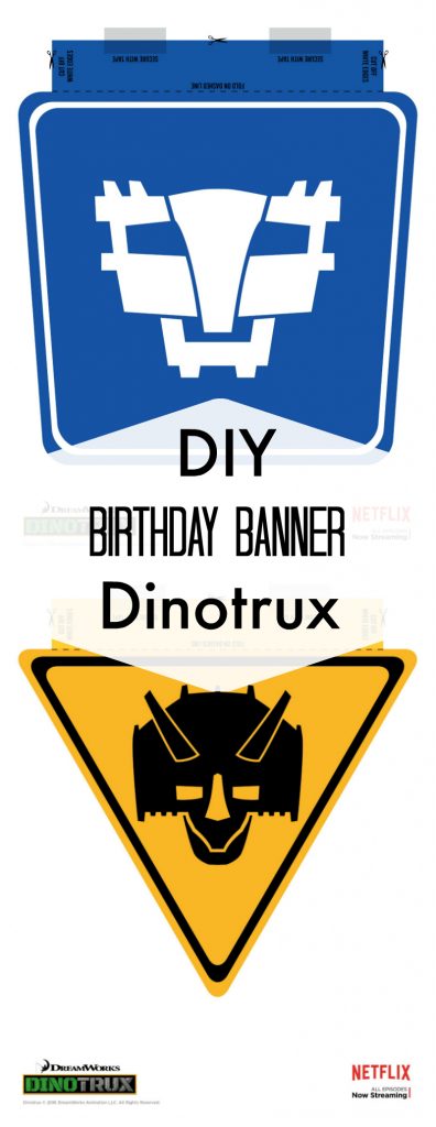 Free Printable Dinotrux Birthday Banner