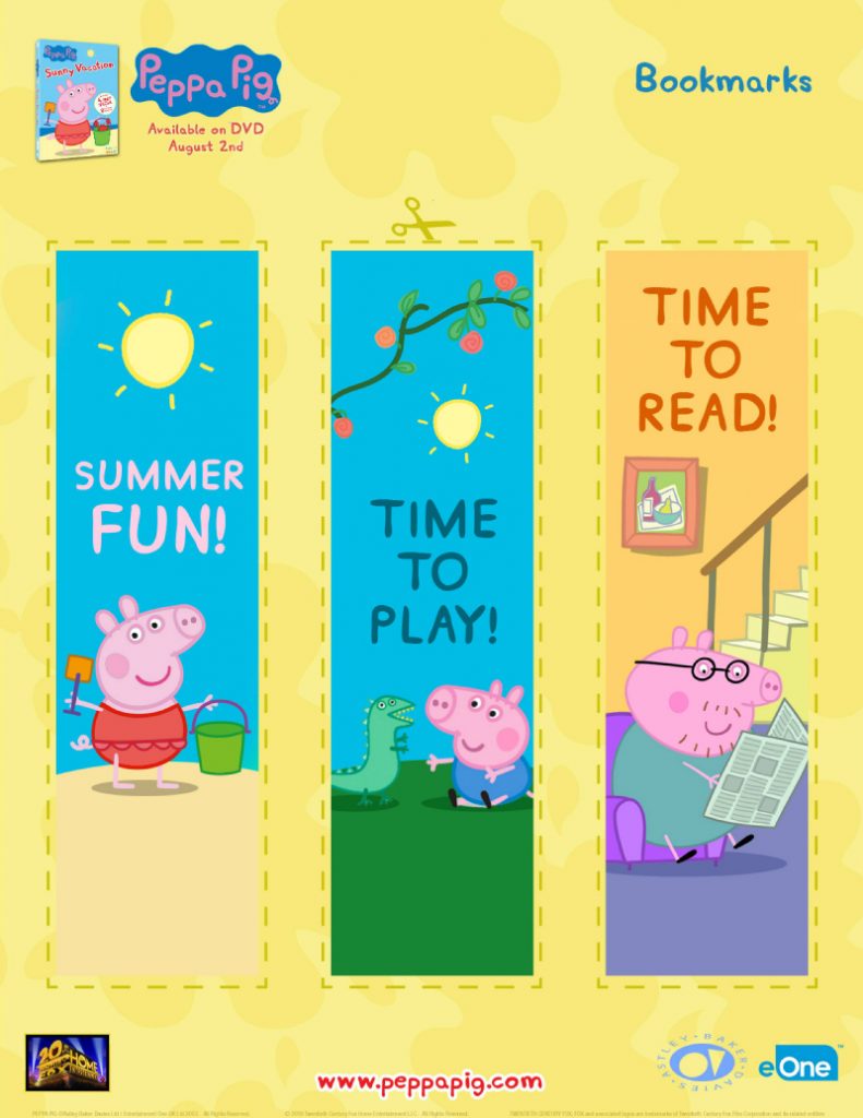 Free Peppa Pig Bookmarks