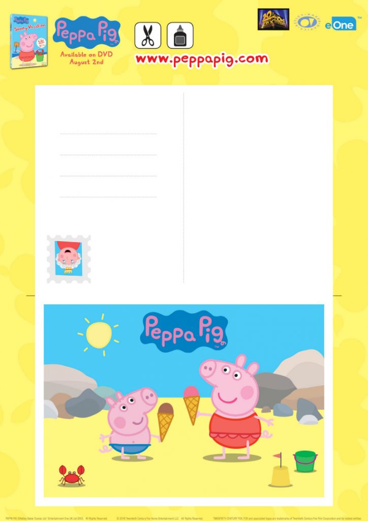 Printable Peppa Pig Card Craft