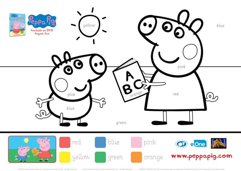 Peppa Pig Educational Coloring Page