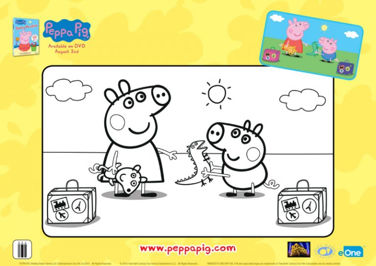 Peppa Pig Sunny Vacation Coloring Page - Mama Likes This