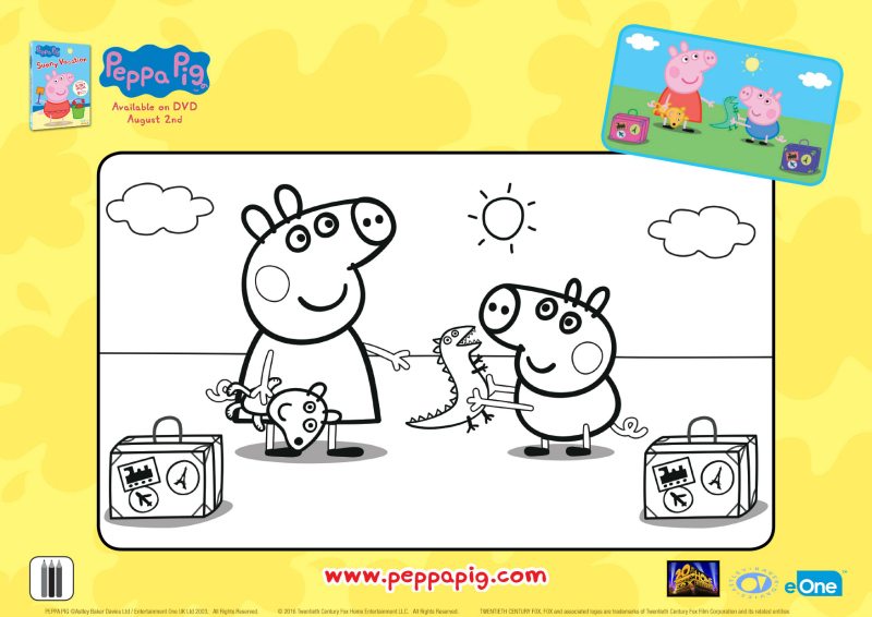 Peppa Pig Sunny Vacation Coloring Page