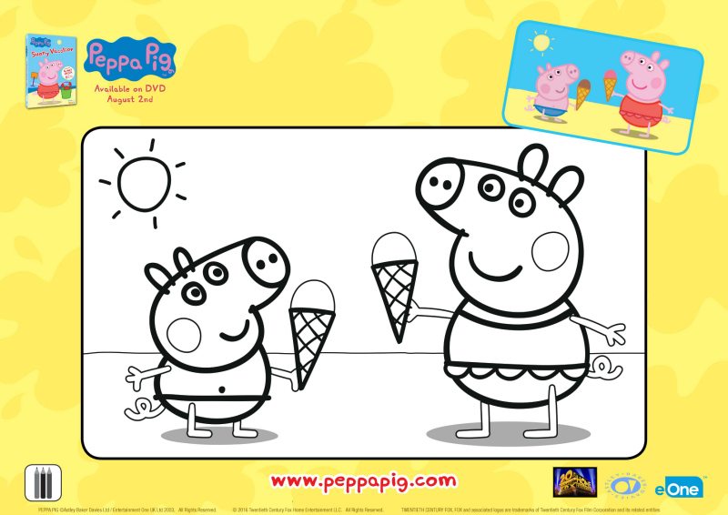 Peppa Pig Ice Cream Cones Coloring Page | Mama Likes This