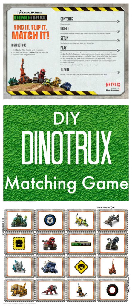 DIY Dinotrux Matching Game