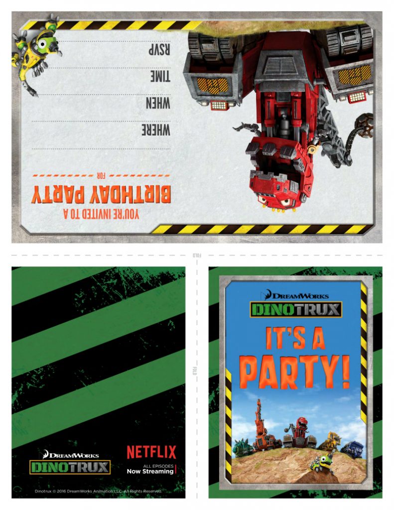 Dinotrux Printable Party Invitations