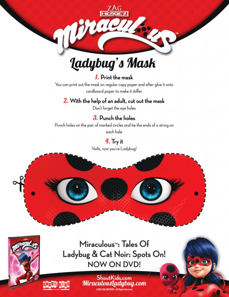 Printables: Miraculous Adventures of Ladybug and Cat Noir Masks