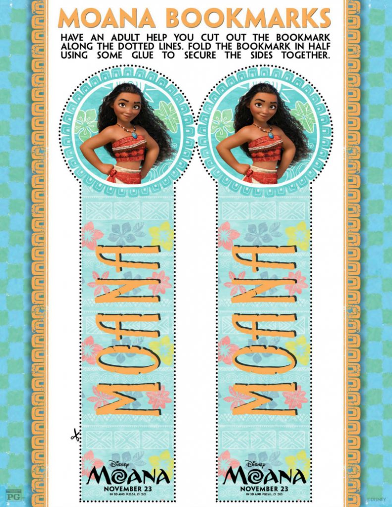 Disney Moana Bookmark Craft