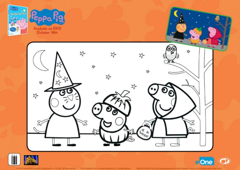 Free Printable Peppa Halloween Coloring Page | Mama Likes This